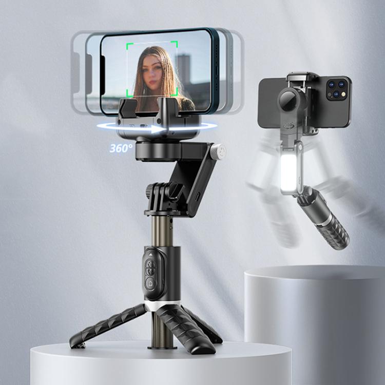 TokQi Q18 Desktop Wireless Remote Control Handheld Gimbal Stabilizer Fill Light Selfie Stick Tripod - Black