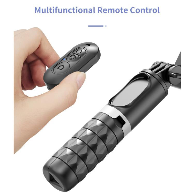 TokQi Q18 Desktop Wireless Remote Control Handheld Gimbal Stabilizer Fill Light Selfie Stick Tripod - Black