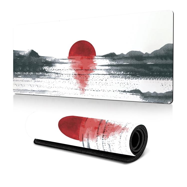 400x900x2mm Ink Painting Cherry Blossom Rubber Non-Slip Mouse Pad Desk Mat