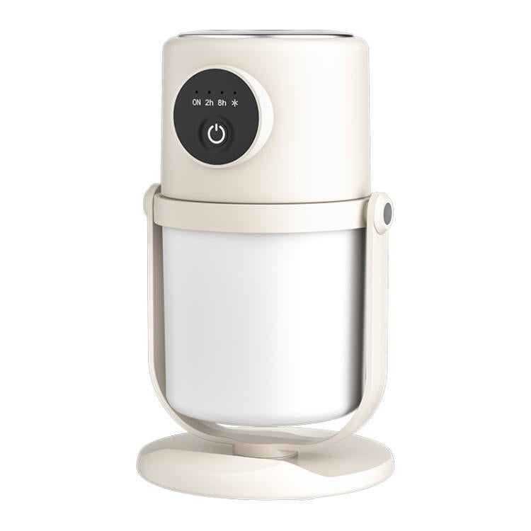 USB Intelligent Home Large Capacity Humidifier With Night Light Small Air Purifier, Color: Beige+Base