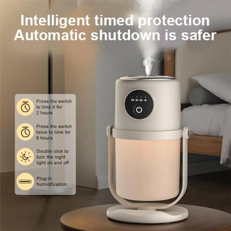 USB Intelligent Home Large Capacity Humidifier With Night Light Small Air Purifier, Color: White+Base