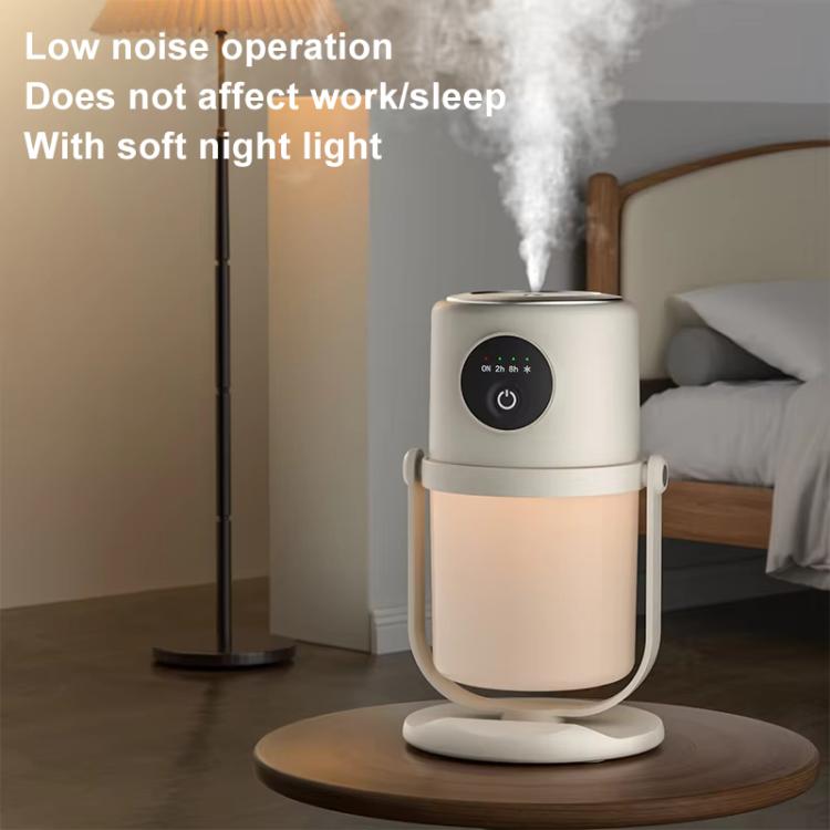 USB Intelligent Home Large Capacity Humidifier With Night Light Small Air Purifier, Color: White+Base