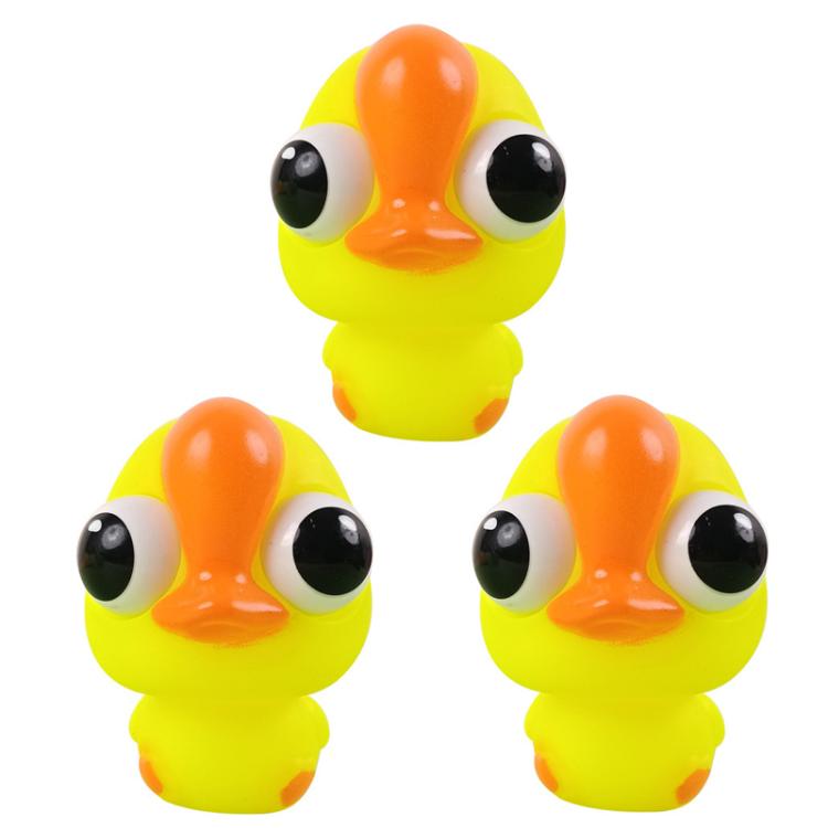 3pcs /Pack Kawaii Squeeze Eye-Popping Toys Set Cartoon Animal Decompression Toys, Style: Duck