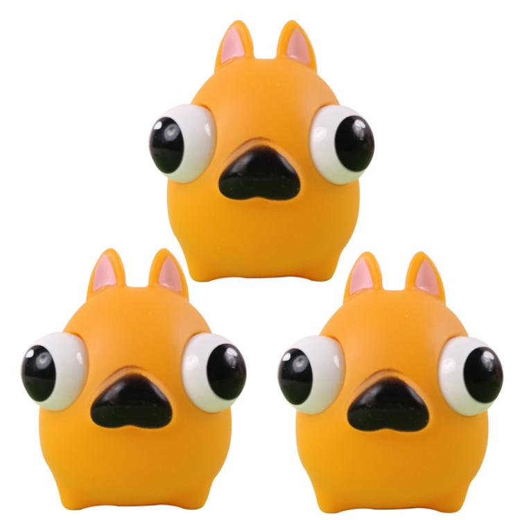 3pcs /Pack Kawaii Squeeze Eye-Popping Toys Set Cartoon Animal Decompression Toys, Style: Dog