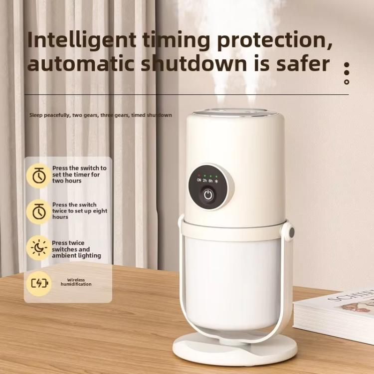 Desktop Dual Port Humidifier Portable Mini Air Purifier With Nightlight, Color: White