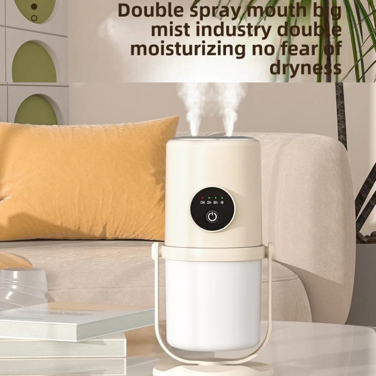 Desktop Dual Port Humidifier Portable Mini Air Purifier With Nightlight, Color: White