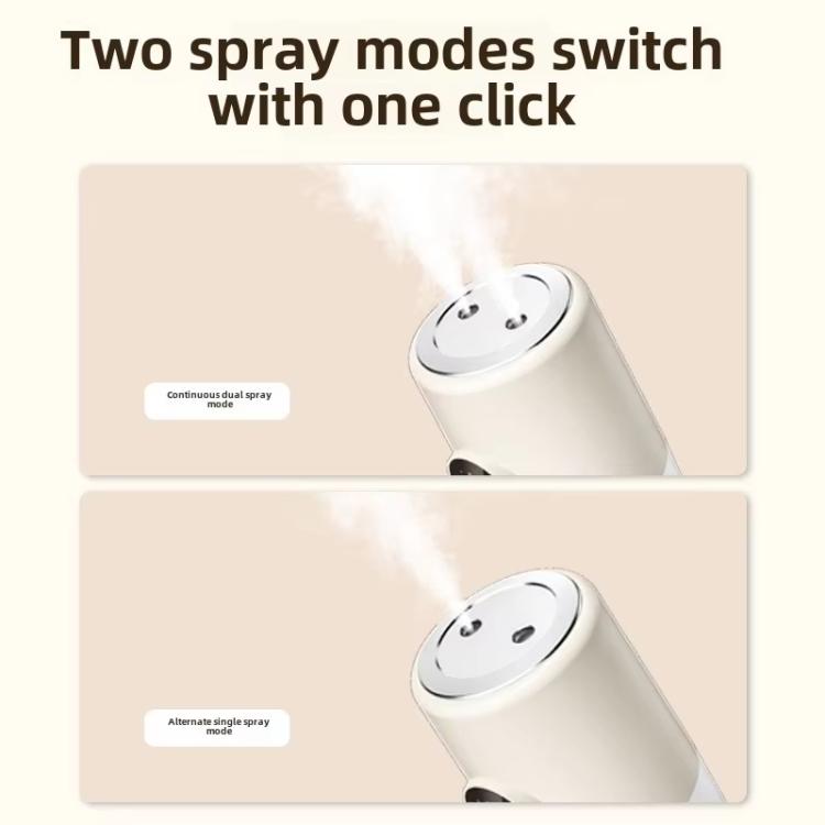 Desktop Dual Port Humidifier Portable Mini Air Purifier With Nightlight, Color: Beige+Base