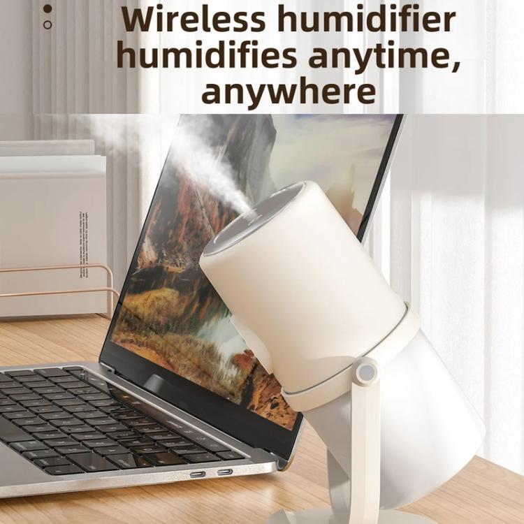 Desktop Dual Port Humidifier Portable Mini Air Purifier With Nightlight, Color: Beige