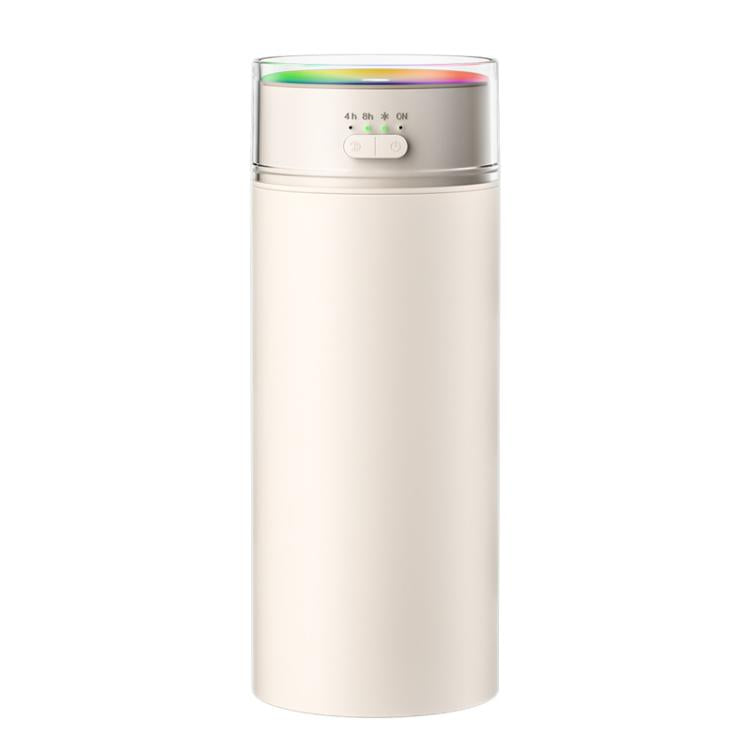 Dazzling Cup Humidifier Large Mist Volume Timing Ambient Light Car Household Large Capacity Humidifier, Color: Plug-in Beige
