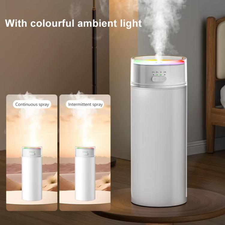 Dazzling Cup Humidifier Large Mist Volume Timing Ambient Light Car Household Large Capacity Humidifier, Color: Plug-in Beige