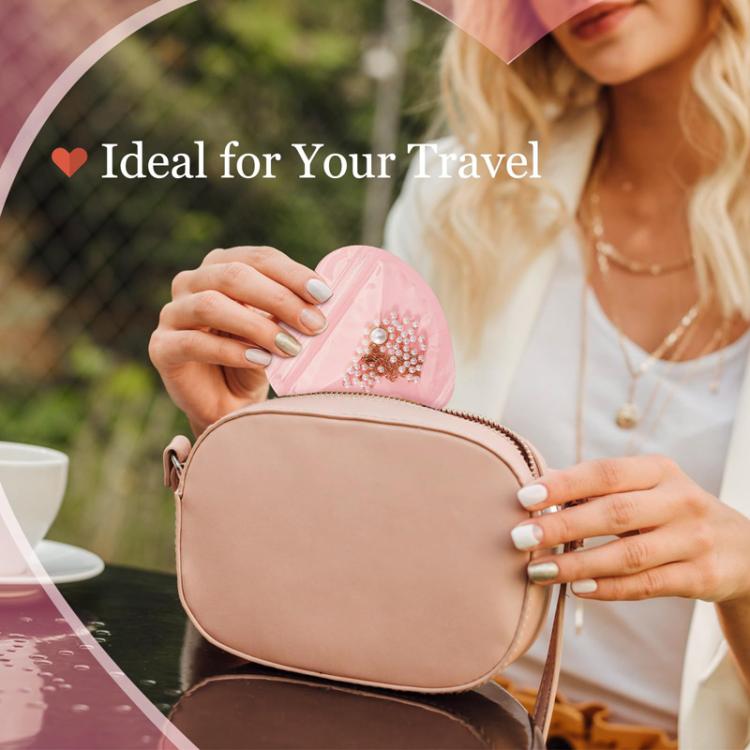 100pcs PVC Heart-Shaped Jewelry Storage Pouches Cute Love Sealing Bag Gift Packaging Bags, Size: 10x10cm - Pink