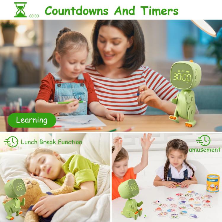 Cartoon Variety Dinosaur USB Charging LED Screen Timer Night Light Electronic Alarm Clock