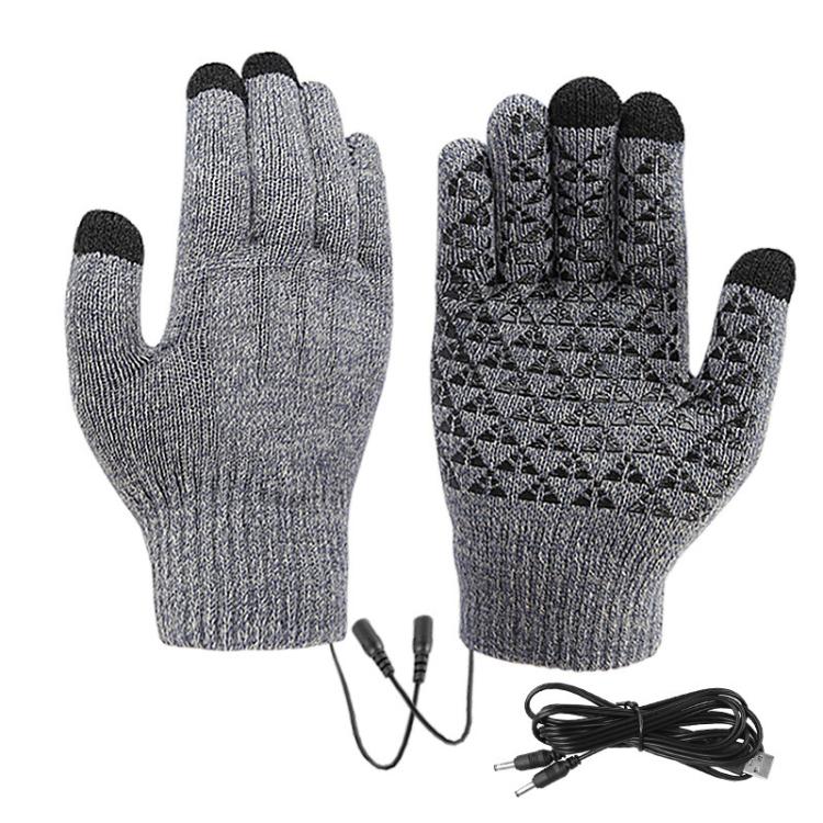 USB Heating Electric Warm Gloves Students Internet Writing Game Thickened Full Finger Knitted Heated Gloves, Size: Uniform