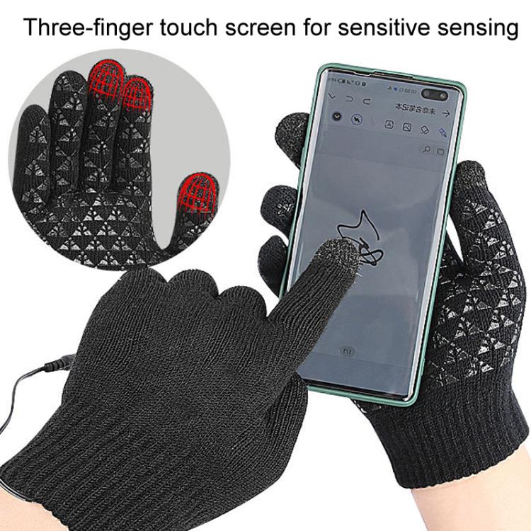 USB Heating Electric Warm Gloves Students Internet Writing Game Thickened Full Finger Knitted Heated Gloves, Size: Uniform
