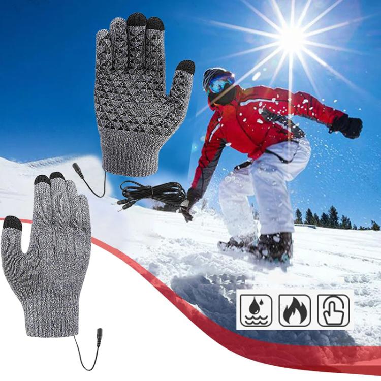 USB Heating Electric Warm Gloves Students Internet Writing Game Thickened Full Finger Knitted Heated Gloves, Size: Uniform