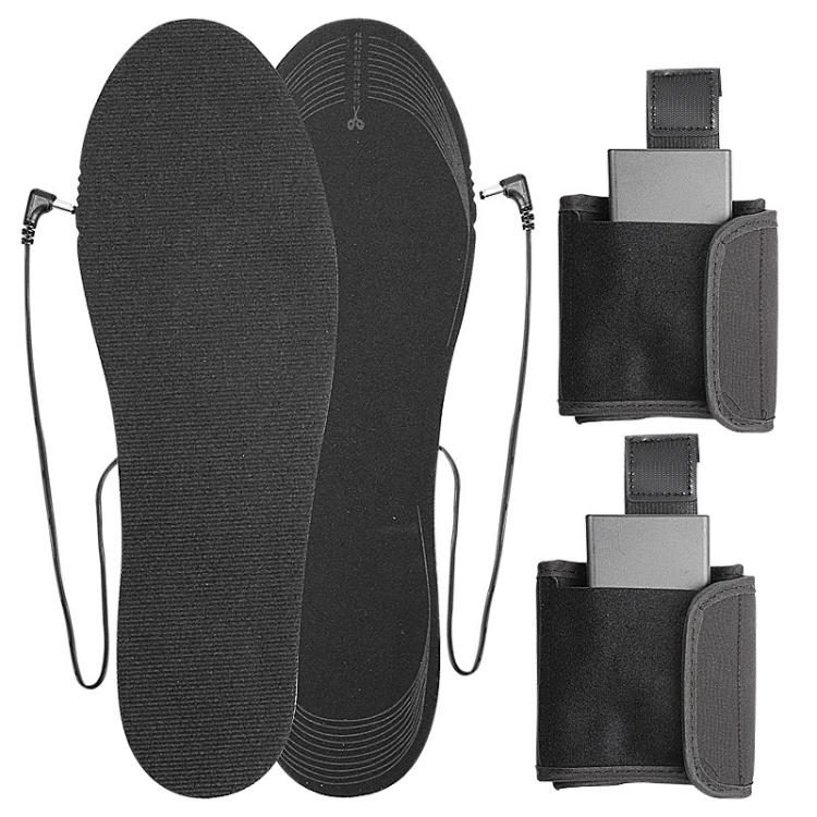Strap Portable Men Women Cuttable Heating Insoles Washable Foot Warm EVA Electric Heated Shoes Pad, Size: Uniform  - 35-44 - Black