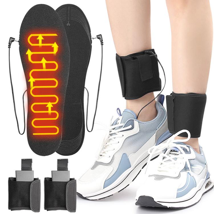 Strap Portable Men Women Cuttable Heating Insoles Washable Foot Warm EVA Electric Heated Shoes Pad, Size: Uniform  - 35-44 - Black