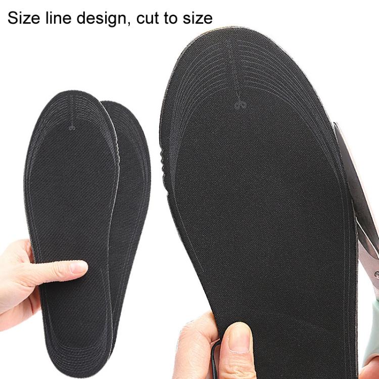 Strap Portable Men Women Cuttable Heating Insoles Washable Foot Warm EVA Electric Heated Shoes Pad, Size: Uniform  - 35-44 - Black