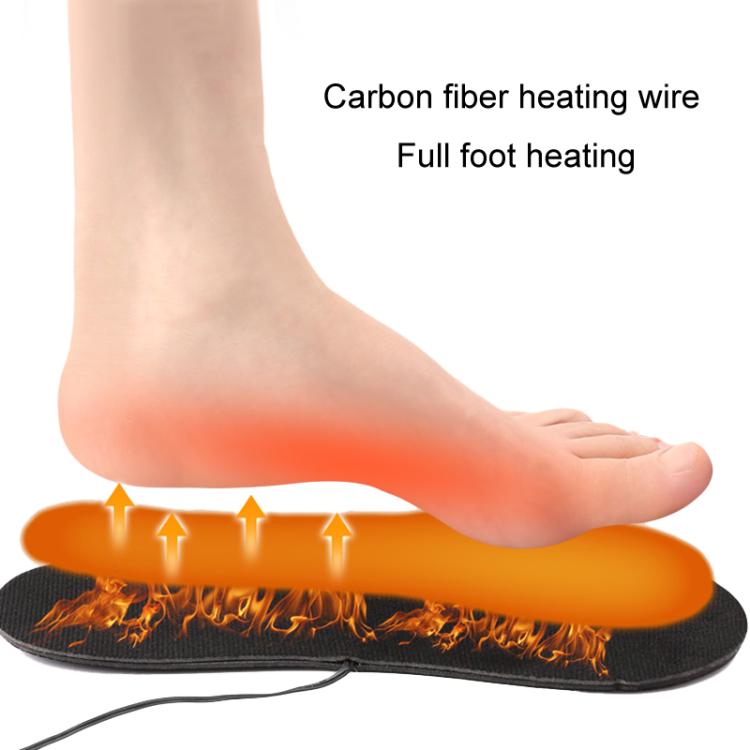 Strap Portable Men Women Cuttable Heating Insoles Washable Foot Warm EVA Electric Heated Shoes Pad, Size: Uniform  - 35-44 - Black