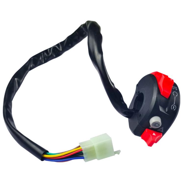 Motorcycle Modification Accessories Handlebar Faucet Start And Stop Double Flash Switch - Black