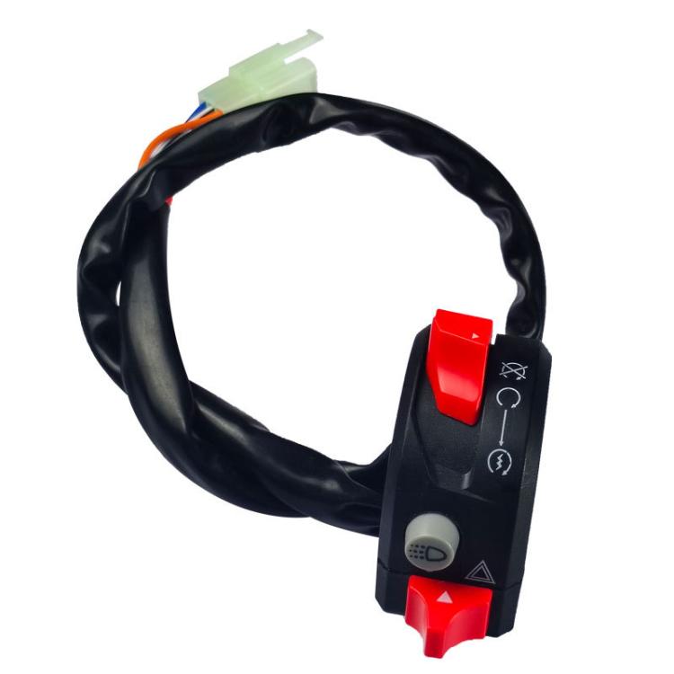 Motorcycle Modification Accessories Handlebar Faucet Start And Stop Double Flash Switch - Black