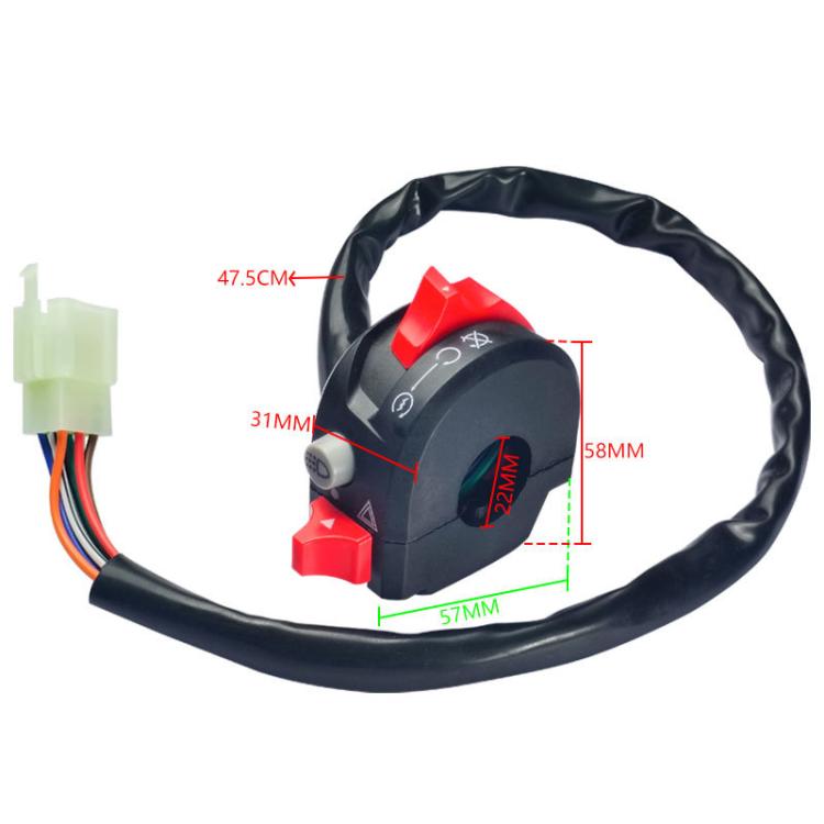 Motorcycle Modification Accessories Handlebar Faucet Start And Stop Double Flash Switch - Black