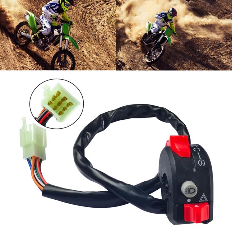 Motorcycle Modification Accessories Handlebar Faucet Start And Stop Double Flash Switch - Black