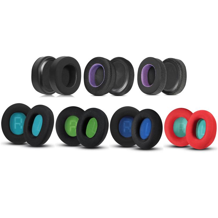 1pair Headset Sponge Earmuffs for SteelSeries Arctis Pro / Arctis 3 / 5 / 7, Color: Black Green Ice Silk