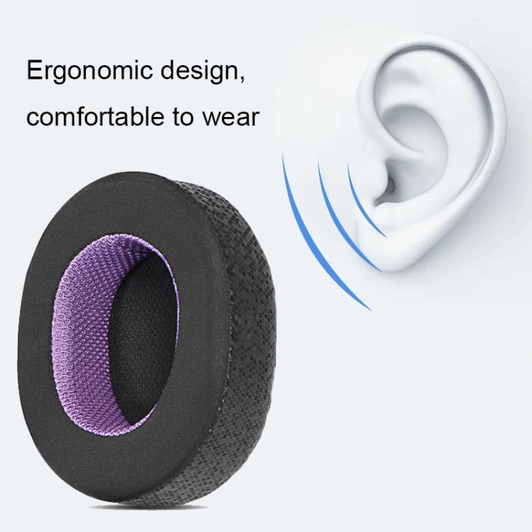 1pair Headset Sponge Earmuffs for SteelSeries Arctis Pro / Arctis 3 / 5 / 7, Color: Black Lake Blue Ice Silk