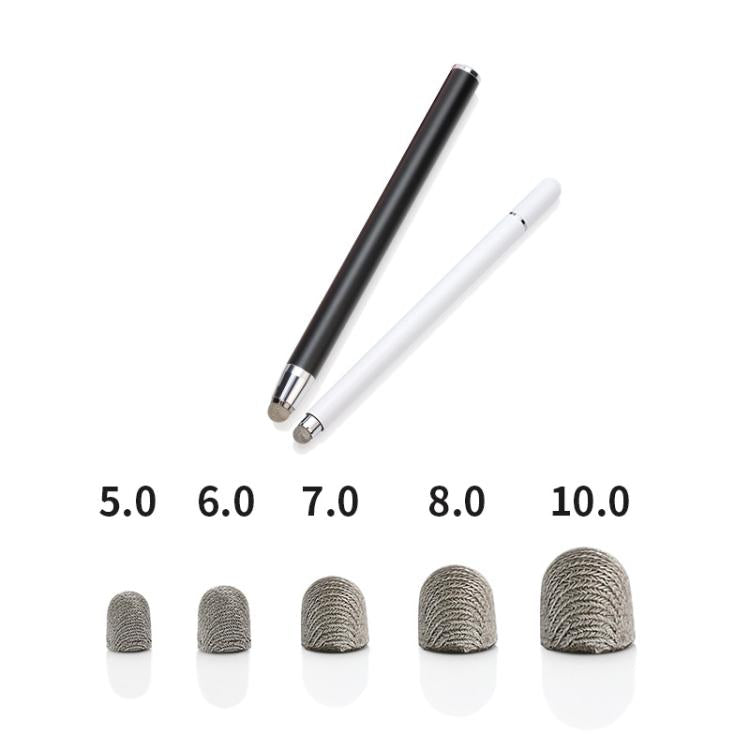 10pcs Silver Fibre Nano Conductive Light Fabric Tip High Sensitivity Capacitive Pen Tip, Spec: 8.0mm