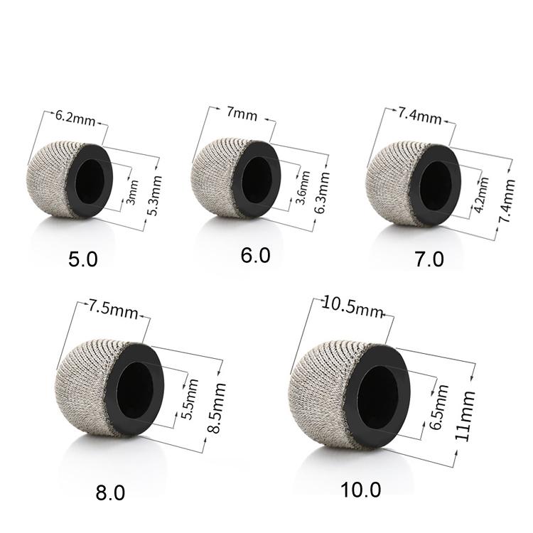 10pcs Silver Fibre Nano Conductive Light Fabric Tip High Sensitivity Capacitive Pen Tip, Spec: 8.0mm