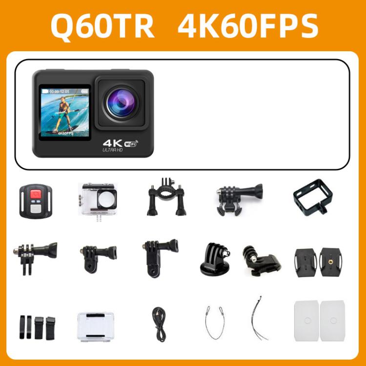 WIFI Wide-angle EIS Anti-shake Touch Color Dual-screen Remote Control Video Sports Camera - Q60TR