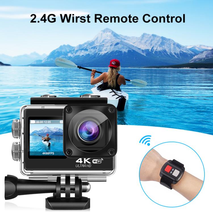 WIFI Wide-angle EIS Anti-shake Touch Color Dual-screen Remote Control Video Sports Camera - Q60TR