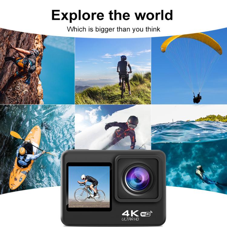WIFI Wide-angle EIS Anti-shake Touch Color Dual-screen Remote Control Video Sports Camera - Q60TR
