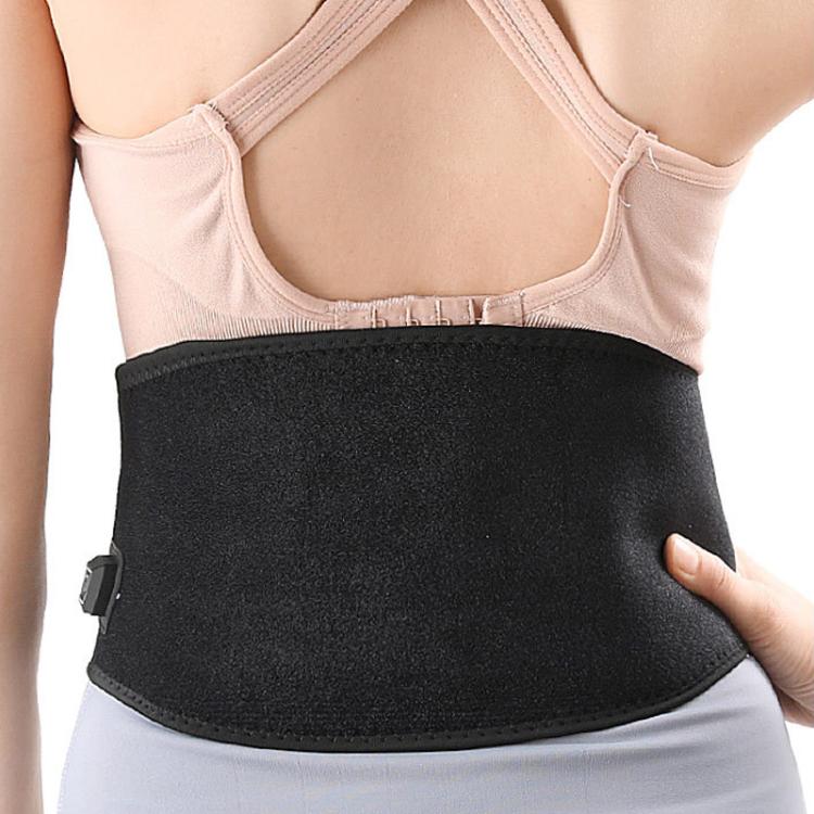 USB Electric Heating Warming Anti-cold Waist Protector Adjustable Sport Support Heat Pad Therapy Waist Belt, Size: Uniform - Black