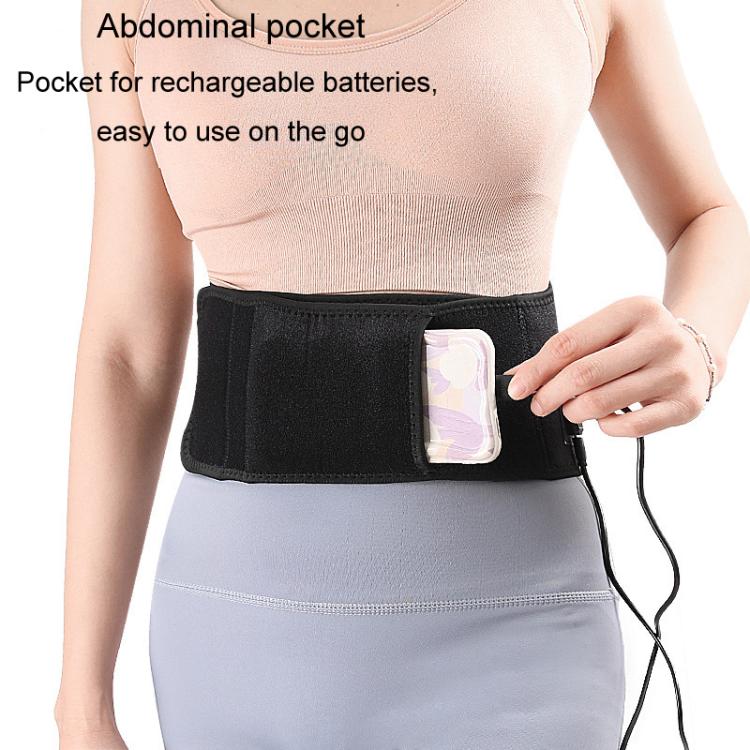USB Electric Heating Warming Anti-cold Waist Protector Adjustable Sport Support Heat Pad Therapy Waist Belt, Size: Uniform - Black