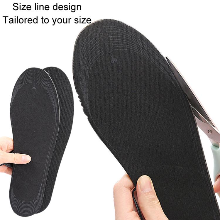 Men Women USB Electric Heated Shoe Insoles Foot Warming Pad Washable Size Free Cutting EVA Heating Insoles, Size: Uniform  - 35-44 - Temp Control-Black