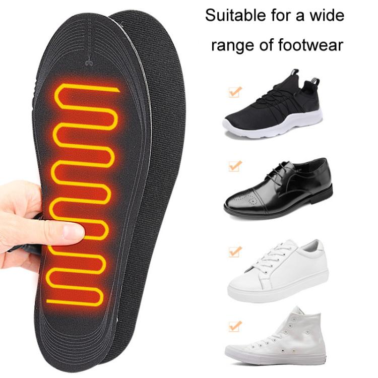 Men Women USB Electric Heated Shoe Insoles Foot Warming Pad Washable Size Free Cutting EVA Heating Insoles, Size: Uniform  - 35-44 - Temp Control-Black