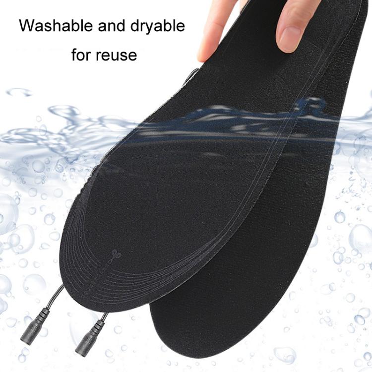 Men Women USB Electric Heated Shoe Insoles Foot Warming Pad Washable Size Free Cutting EVA Heating Insoles, Size: Uniform  - 35-44 - Temp Control-Black