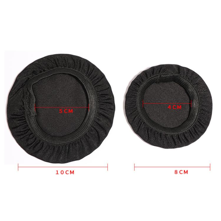 2pcs Universal Round Reusable Headset Dust Cover Sweat-proof Breathable Protective Cover, Color: L Black
