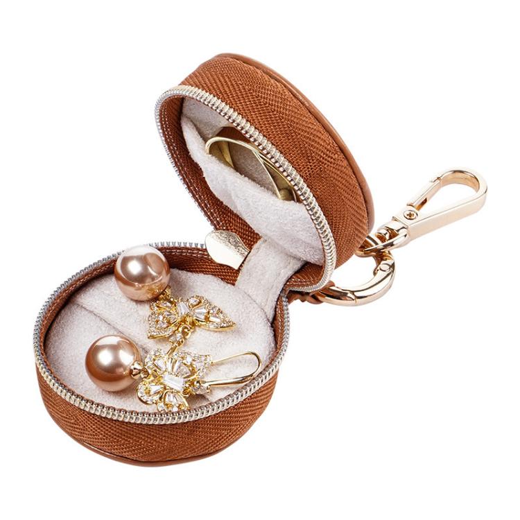 Portable Mini Round Jewelry Box Simple Travel Bag Pendant Gifts Earrings Ring Storage Box, Size: 5x5x3cm