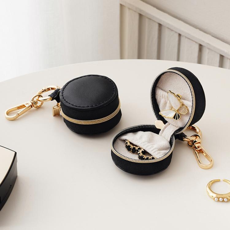 Portable Mini Round Jewelry Box Simple Travel Bag Pendant Gifts Earrings Ring Storage Box, Size: 5x5x3cm