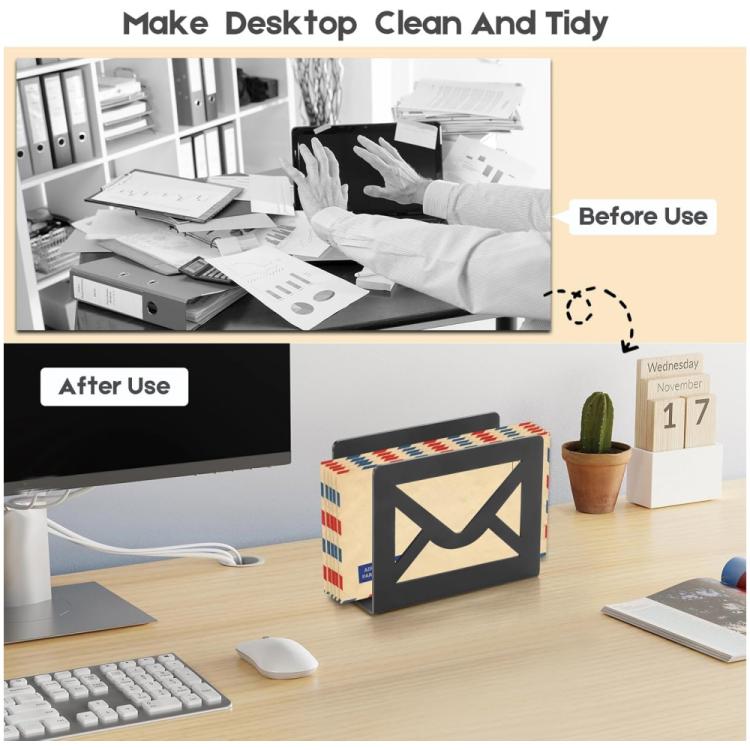 Home Office Metal Mail Envelope Desktop Organizer - YH007-1