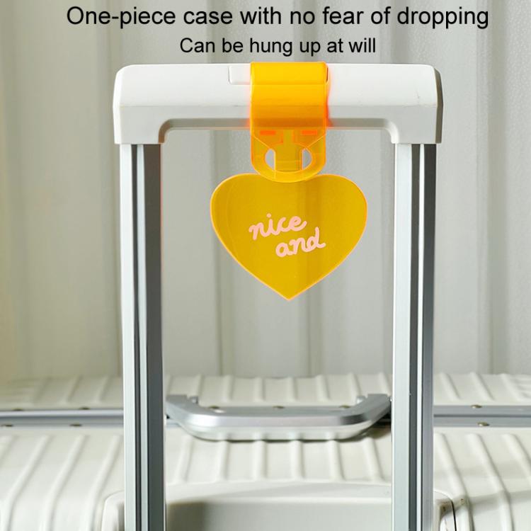 2pcs PVC Fluorescent Love Luggage Tag Baggage Tag Boarding Pass Checked Suitcase Anti-Lost Luggage Label