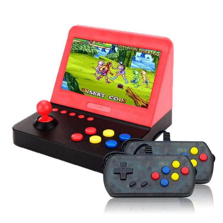 AMPOWN RETRO 7 inch Large Screen Handheld Console Rocker Game Player Open Source Retro Arcade, With Dual Grip - Black Red