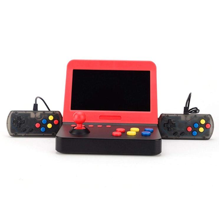 AMPOWN RETRO 7 inch Large Screen Handheld Console Rocker Game Player Open Source Retro Arcade, With Dual Grip - Black Red