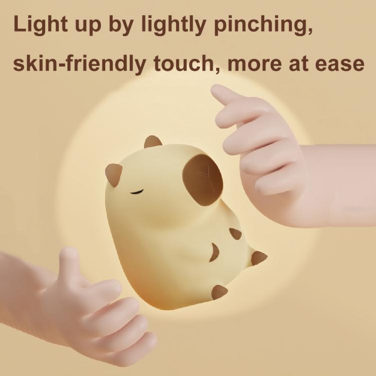Cute Cartoon Guinea Pig Night Light Ornaments Children Silicone Pat Light - DS-CPBR-01