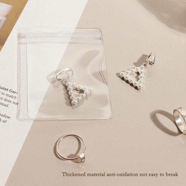 Acrylic Jewelry Storage Box + 20pcs Antioxidant PVC Jewelry Sealing Bags Necklace Earring Dustproof Organizer - Transparent