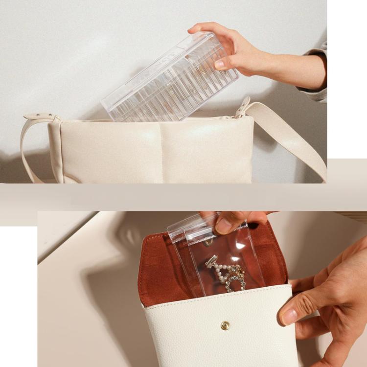 Acrylic Jewelry Storage Box + 20pcs Antioxidant PVC Jewelry Sealing Bags Necklace Earring Dustproof Organizer - Transparent