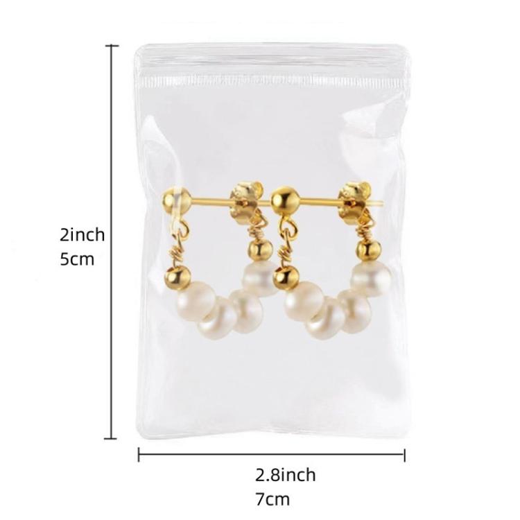 100pcs Portable PVC Jewelry Storage Bags Transparent Antioxidant Dustproof Earring Necklace Bracelet Seal Bags, Size: 5x7cm